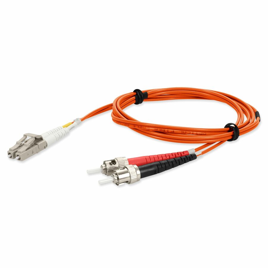 AddOn 2m LC to ST Orange OM4 Duplex OFNR (Riser-Rated) Fiber Patch Cable