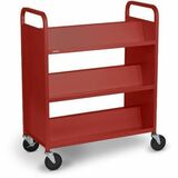 Bretford V336 Book Cart - 6 Shelf - Round Handle - 4 Casters - 5" Caster Size - Steel - 36" Width x 18" Depth x 43" Height - Champagne
