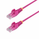 StarTech 9in Pink Slim CAT6 Ethernet Cable, Slim Snagless RJ45, UTP, LSZH, 28AWG Bare Copper, Slim Network Patch Cord