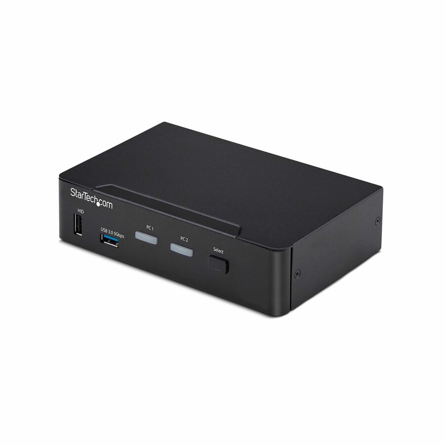 StarTech 2-Port DisplayPort KVM Switch, 4K 60Hz, DP 1.2, HDCP 1.4, EDID Management, 2-Port USB 3.0 Hub, TAA