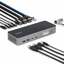 StarTech Triple-Monitor USB-C Docking Station, 140W Laptop Charging Dock for MacBook Pro and Windows, 4K 60Hz, TAA