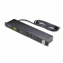 StarTech 12-Outlet Horizontal Rack Mount Metered PDU, 1U Server Power Strip w/Surge Protector, 125V/15A, 8ft (2.4m) Power Cord, TAA