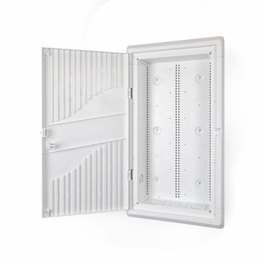 StarTech 28in Wall-Mount Media Enclosure, Cable Management Box for Network Distribution, Mounting Fixtures/Modules Included, White