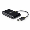 StarTech 4-Port USB 2.0 Hub, USB Bus Powered, Small Travel Mini USB Hub, Multi-Port USB 2.0 Splitter, Portable USB Hub, 480Mbps