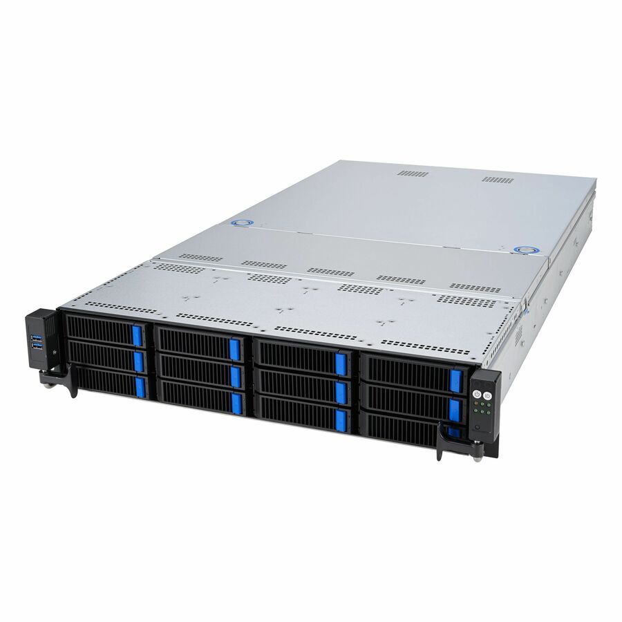 Asus RS521A-E12-RS12U Server Barebone System - 2U Rack-mountable - Socket SP5 - 1 x Processor Support - 1 x AMD EPYC 5th Gen