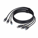 StarTech 6ft (1.8m) Dual-DisplayPort and USB 5Gbps KVM Cable, 4K 60Hz, Universally Compatible Combo Cable for KVM Switches