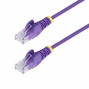 StarTech 7ft Purple Slim CAT6 Ethernet Cable, Slim Snagless RJ45, UTP, LSZH, 28AWG Bare Copper, Slim Network Patch Cord