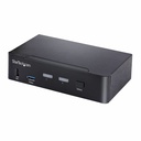 StarTech USB-C KVM Switch, 2 Port DisplayPort KVM w/ 4K 60Hz Video and 3.5mm Audio, KVM Switch w/ 6x USB Hub Ports, TAA