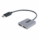 StarTech DP to Dual HDMI MST HUB, Dual HDMI 4K 60Hz, 2 Port DisplayPort Multi Monitor Adapter with 1ft/30cm Cable, DP 1.4 | DSC | HBR3