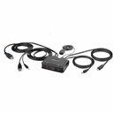 StarTech 2-Port Hybrid USB-C HDMI Cable KVM Switch, 4K 60Hz, Compact KVM with 6ft/1.8m USB-A & 4ft/1.2m USB-C Integrated Cables