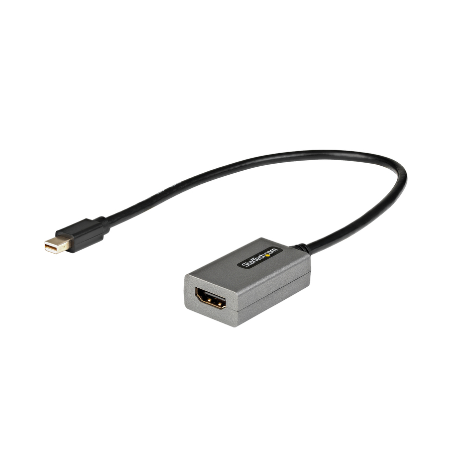 StarTech Mini DisplayPort to HDMI Adapter, mDP to HDMI Adapter Dongle, 1080p, Mini DP 1.2 to HDMI Video Converter, 12" Long Cable