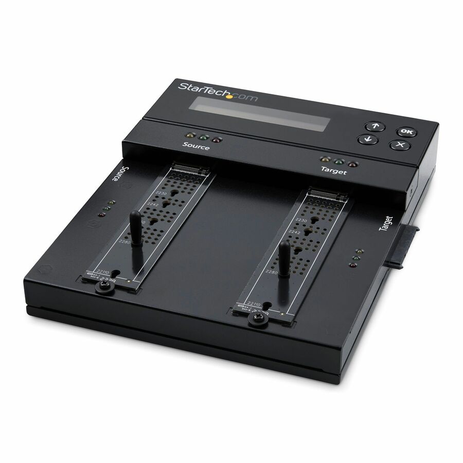 StarTech Standalone Dual Bay M.2 SATA/NVMe Duplicator/Eraser, HDD/SSD Cloner/Wiper, M.2 PCIe/AHCI, Hard Drive Sanitizer/Copier, TAA