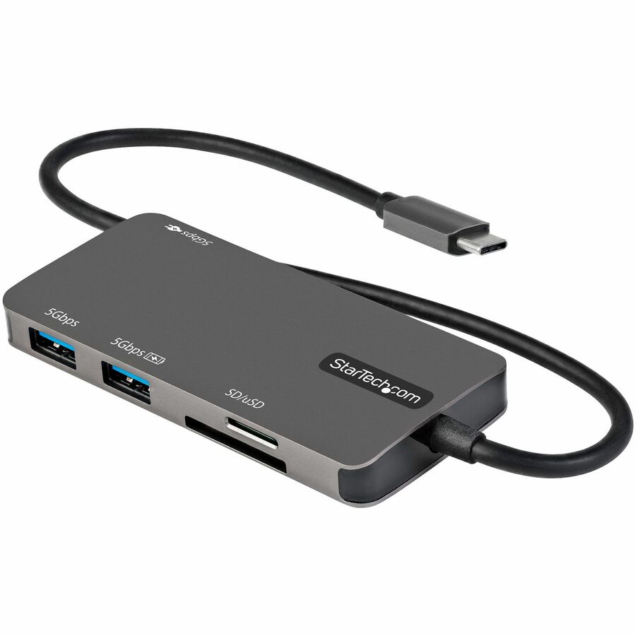 StarTech USB C Multiport Adapter, USB-C to 4K HDMI, 100W PD Pass-through, SD/MicroSD, 3xUSB 3.0, USB Type-C Mini Dock, 12" Long Cable