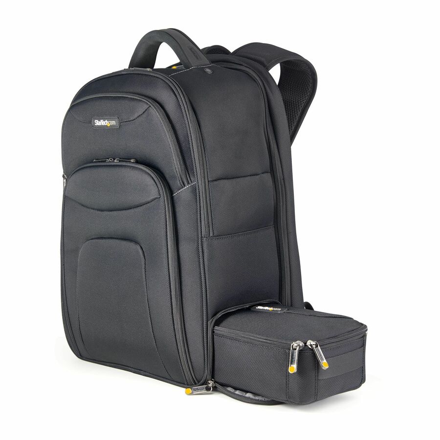 StarTech 17.3" Laptop Backpack w/ Removable Accessory Case, Professional IT Tech Backpack for Work/Travel/Commute, Nylon Computer Bag