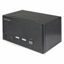 StarTech 2 Port Triple Monitor DisplayPort KVM Switch, 4K 60Hz UHD HDR, DP 1.2, 2 Port USB 3.0 Hub, 4x USB HID, Audio, Hotkey, TAA