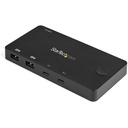 StarTech 2 Port USB C KVM Switch, 4K 60Hz HDMI, Compact UHD Desktop KVM Switch w/USB Type C Cables, Bus Powered MacBook ThinkPad, TAA