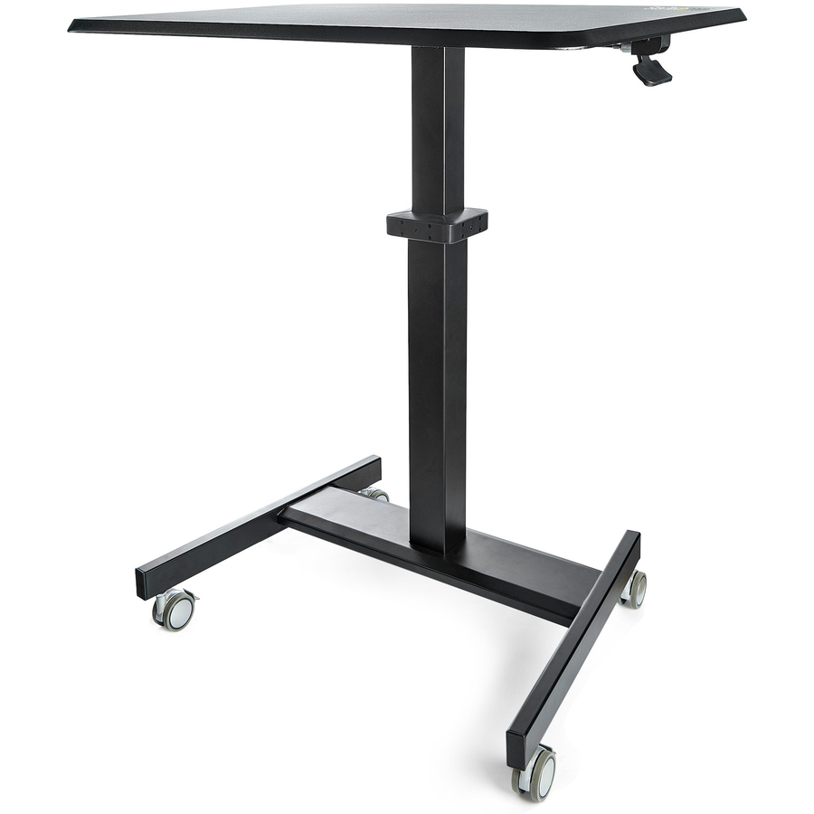 StarTech Mobile Standing Desk - Portable Sit-Stand Ergonomic Height Adjustable Cart on Wheels - Rolling Computer/Laptop Workstation