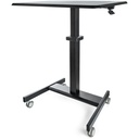 StarTech Mobile Standing Desk - Portable Sit-Stand Ergonomic Height Adjustable Cart on Wheels - Rolling Computer/Laptop Workstation