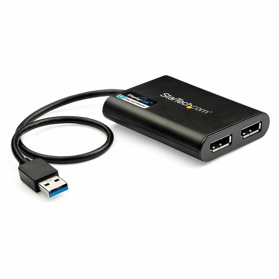 StarTech USB 3.0 to Dual DisplayPort Adapter, 4K 60Hz, USB to Dual DP Display Adapter, Dual DisplayPort Adapter for Mac/Windows