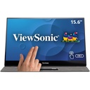ViewSonic TD1655 15.6 Inch 1080p Touchscreen Portable Monitor, IPS Display for Interactive Workflows and Second Screen Productivity, Built-in Stand, 60W USB-C, mini HDMI, and Smart Cover