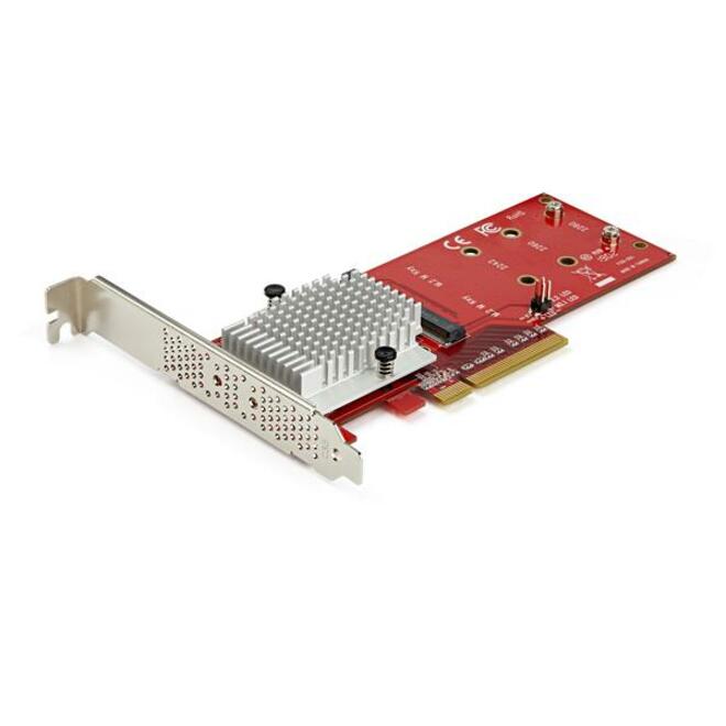 StarTech Dual M.2 PCIe SSD Adapter Card, x8 / x16 Dual NVMe or AHCI M.2 SSD to PCI Express 3.0, M.2 NGFF PCIe (m-key) Compatible, TAA