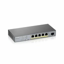 ZYXEL GS1350-6HP 5-Port Gigabit Smart Nebula Cloud Managed PoE Switch | 3 PoE+ / 2 PoE++ Ports at 60W with 1 SFP Uplink