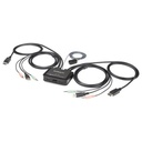 StarTech 2 Port DisplayPort KVM Switch - 4K 60Hz - UHD DP 1.2 USB KVM Switch w/ 4ft Cables & Audio - Bus Powered & Remote Switching