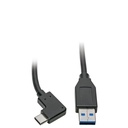 Eaton Tripp Lite Series USB-C to USB-A Cable (M/M), Right-Angle C, USB 3.2 Gen 1 (5 Gbps), Thunderbolt 3 Compatible, 3 ft. (0.91 m)
