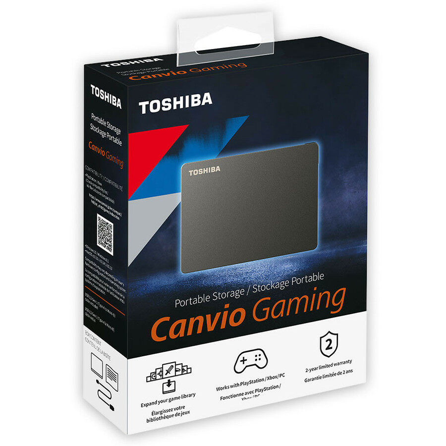 Toshiba Canvio Gaming HDTX140XK3CA 4 TB Portable Hard Drive - External - Black