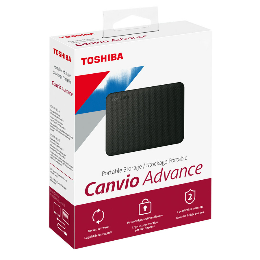 Toshiba Canvio Advance HDTCA40XK3CA 4 TB Portable Hard Drive - External - Black
