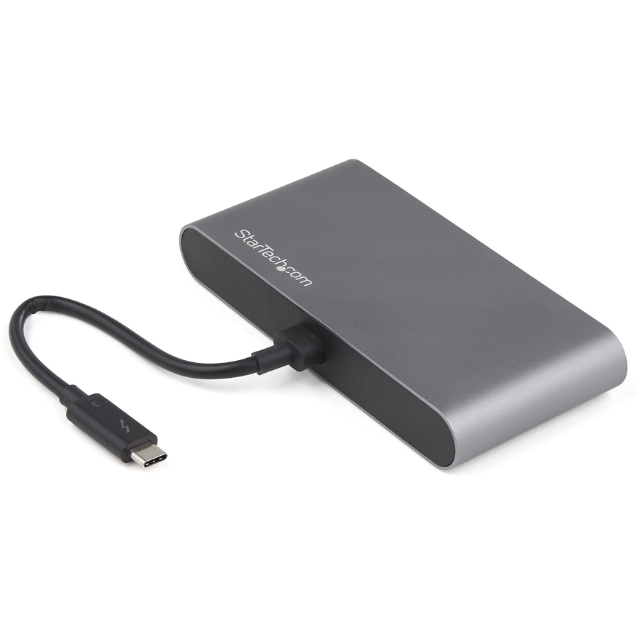 StarTech Dual-Monitor Thunderbolt Mini Dock, 4K 60Hz DP, Driverless Hub for Windows & Mac, Gigabit Ethernet, 1x USB-A (USB 5Gbps)