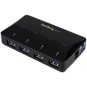 StarTech 4-Port USB 3.0 Hub plus Dedicated Charging Port - 5Gbps - 1 x 2.4A Port - Desktop USB Hub and Fast-Charging Station