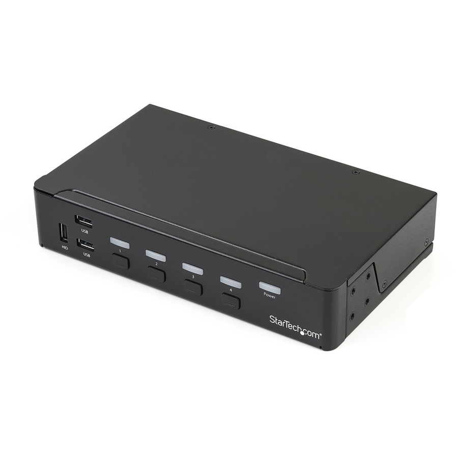 StarTech 4-Port DisplayPort KVM Switch, DP KVM Switch with Built-in USB 3.0 Hub for Peripherals, 4K 30 Hz, TAA