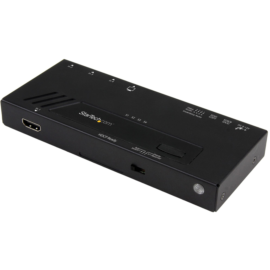 StarTech 4-Port HDMI Automatic Video Switch, 4K 2x1 HDMI Switch with Fast Switching, Auto-Sensing and Serial Control, TAA