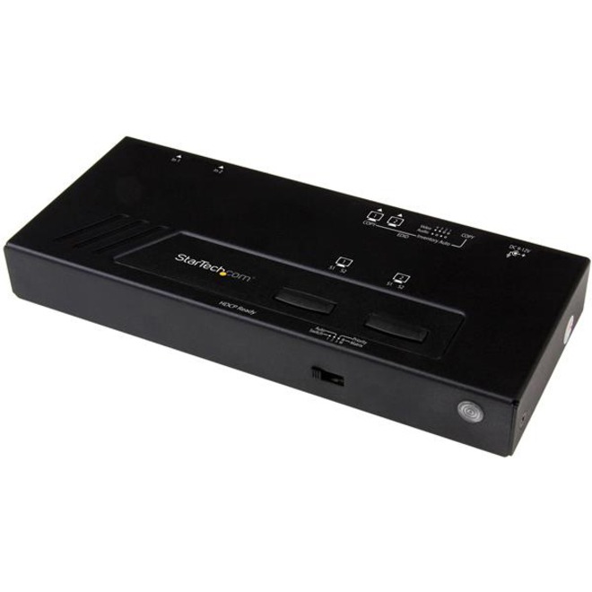 StarTech 2x2 HDMI Matrix Switch, 4K with Fast Switching, Auto-Sensing and Serial Control, TAA