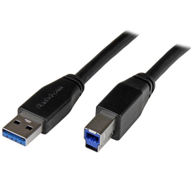 StarTech 10m 30 ft Active USB 3.0 (5Gbps) USB-A to USB-B Cable, M/M, USB A to B Cable, USB 3.2 Gen 1 , TAA