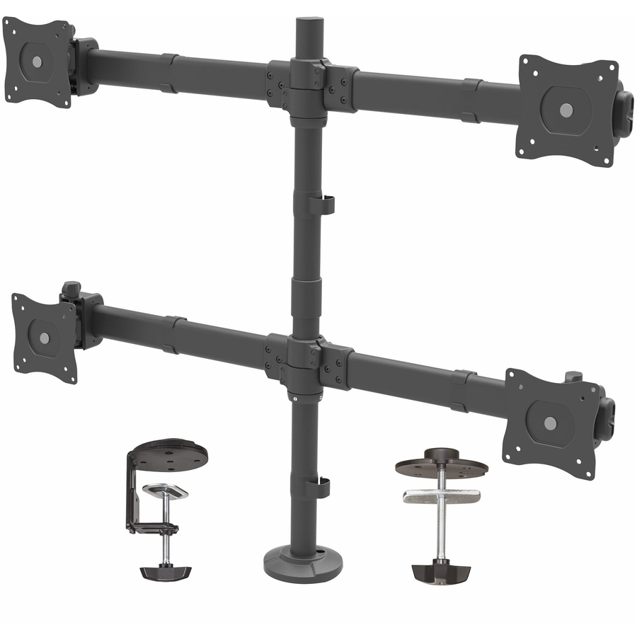 StarTech Desk Mount Quad Monitor Arm, 4 VESA Displays up to 27" (17.6lb/8kg), Ergonomic Height Adjustable Articulating Pole Mount