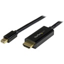 StarTech 3ft (1m) Mini DisplayPort to HDMI Cable, 4K 30Hz Video, Mini DP to HDMI Adapter/Converter Cable, mDP to HDMI Monitor/Display