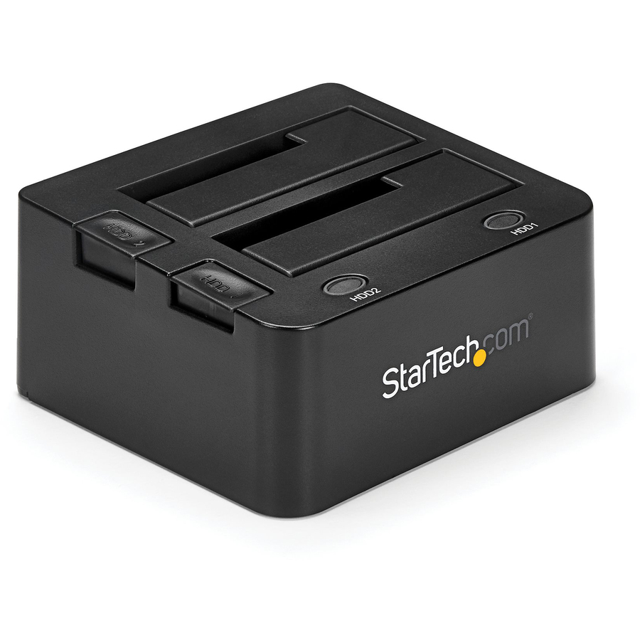 StarTech Dual-Bay USB 3.0 to SATA Hard Drive Docking Station, 2.5/3.5" SATA I/II/III, SSD/HDD Dock, USB Hard Drive Bay, Top-Loading
