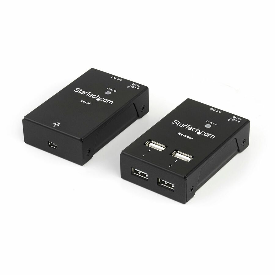 StarTech 4 Port USB 2.0-Over-Cat5-or-Cat6 Extender, up to 130ft (40m), TAA