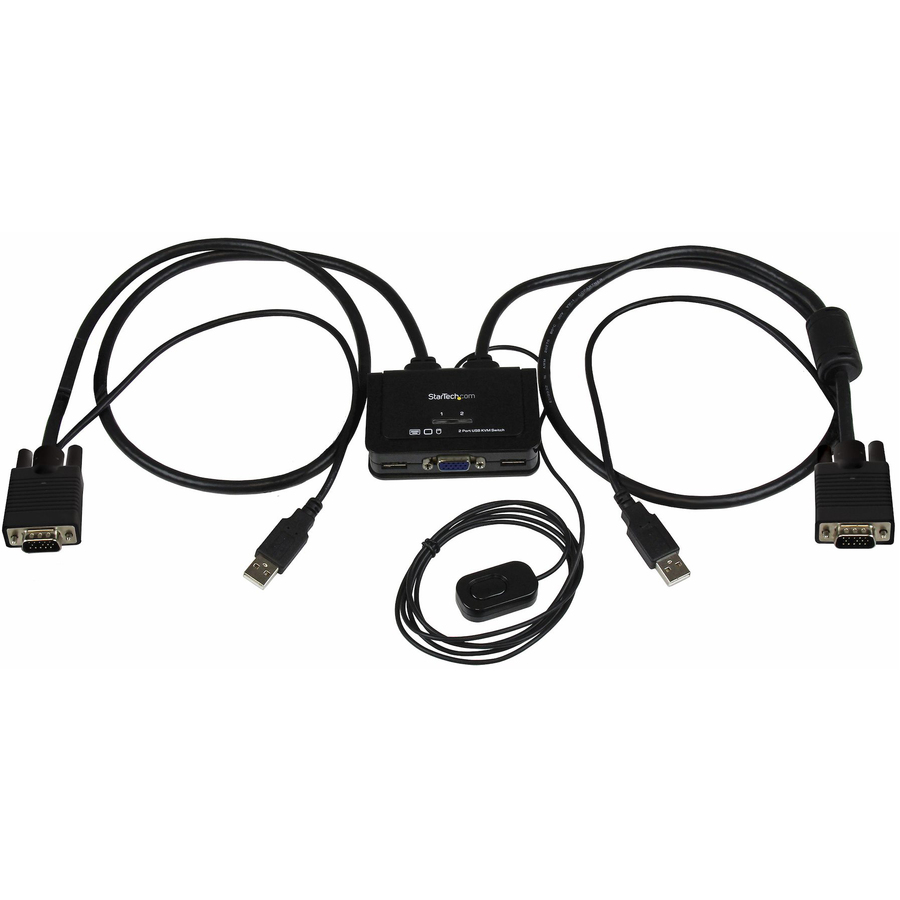 StarTech 2 Port USB VGA Cable KVM Switch - USB Powered with Remote Switch