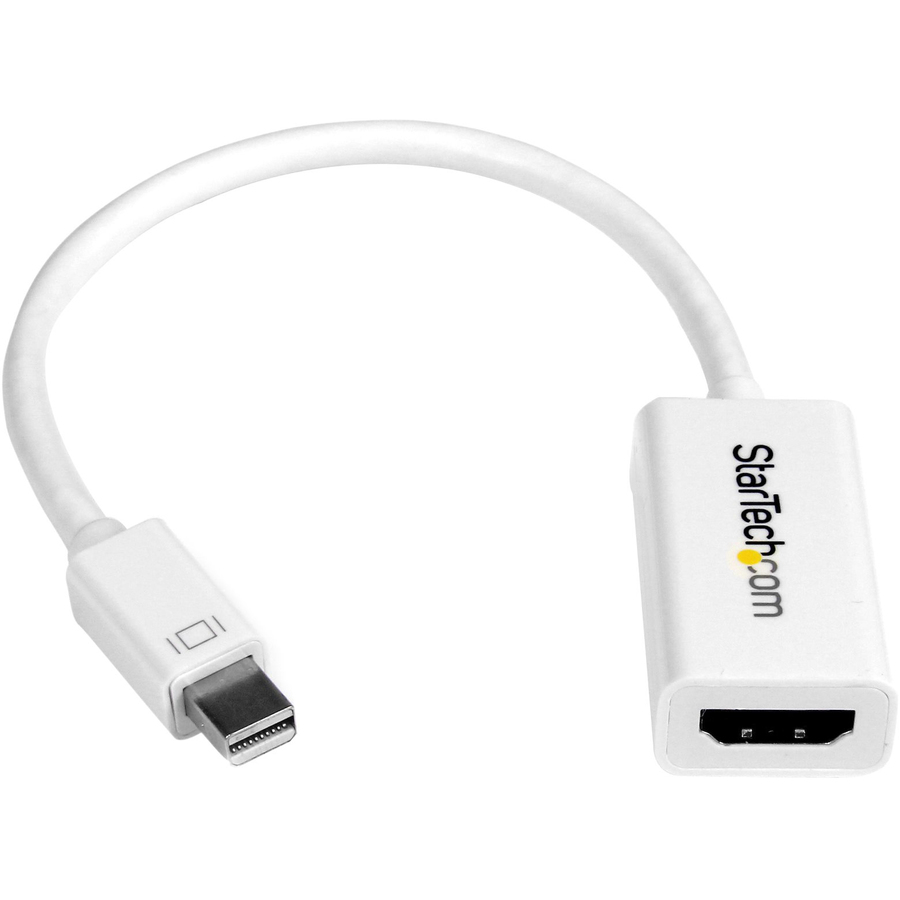 StarTech Mini DisplayPort to HDMI Adapter, Active Mini DP to HDMI Video Converter for Monitor/Display, 4K 30Hz, mDP to HDMI Adapter, White
