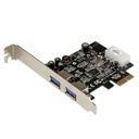 StarTech 2 Port PCI Express (PCIe) SuperSpeed USB 3.0 Card Adapter with UASP - 5Gbps - LP4 Power