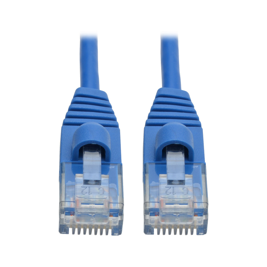 Eaton Tripp Lite Series Cat6a 10G Snagless Molded Slim UTP Ethernet Cable (RJ45 M/M), Blue, 2 ft. (0.61 m)