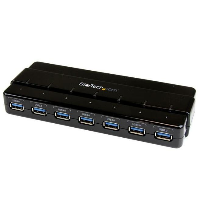 StarTech 7 Port SuperSpeed USB 3.0 Hub - 5Gbps - Desktop USB Hub with Power Adapter - Black