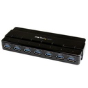StarTech 7 Port SuperSpeed USB 3.0 Hub - 5Gbps - Desktop USB Hub with Power Adapter - Black