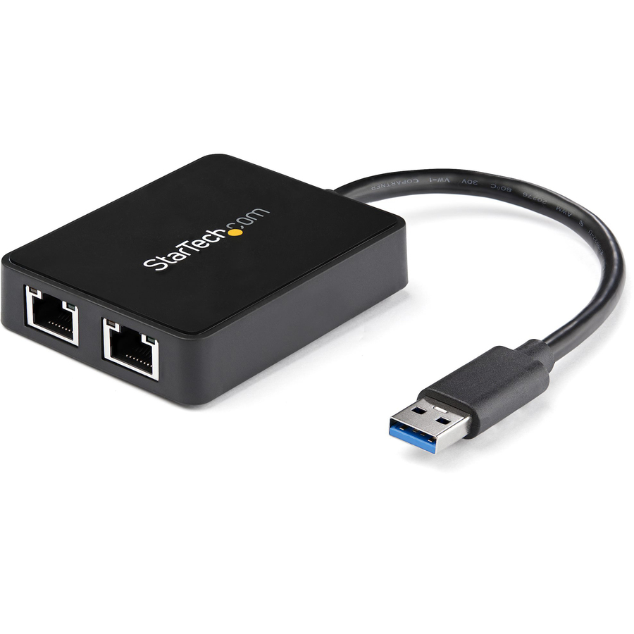 StarTech USB 3.0 to Dual Port Gigabit Ethernet Adapter NIC w/ USB Port