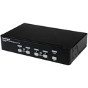 StarTech 4 Port DVI + USB KVM Switch with Audio, KVM switch, USB 2.0 Hub, 2 ports, 1 local user, 1U, TAA