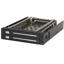 StarTech 2 Drive 2.5in Trayless Hot Swap SATA Mobile Rack Backplane - Storage bay adapter - black