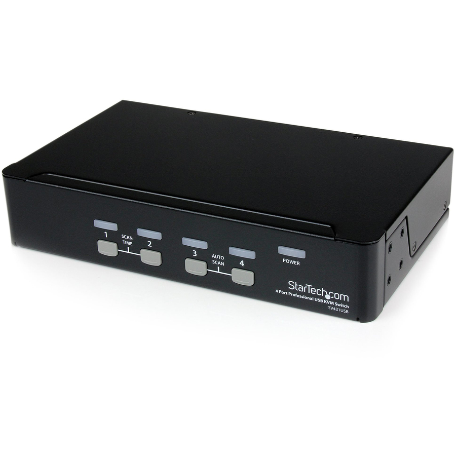 StarTech 4 Port Professional VGA USB KVM Switch with Hub, TAA